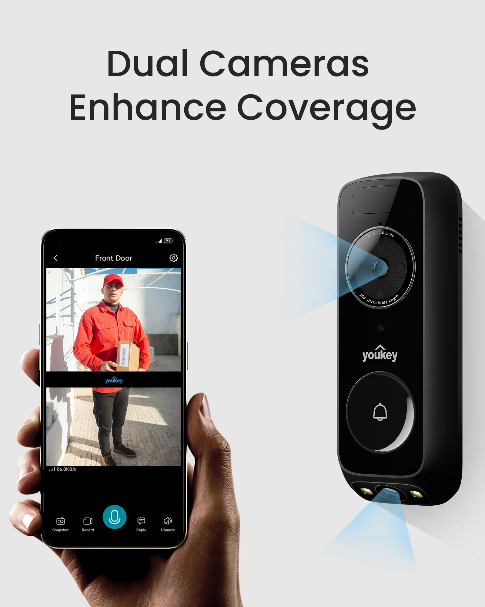 Youkey Dual-cam Doorbell DB322 (Wired)