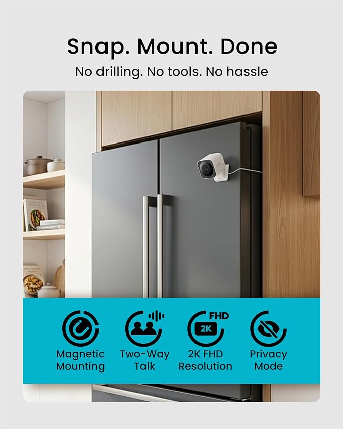 Youkey P370A Indoor Cube Security Camera 2K Wifi 6 Night Vision