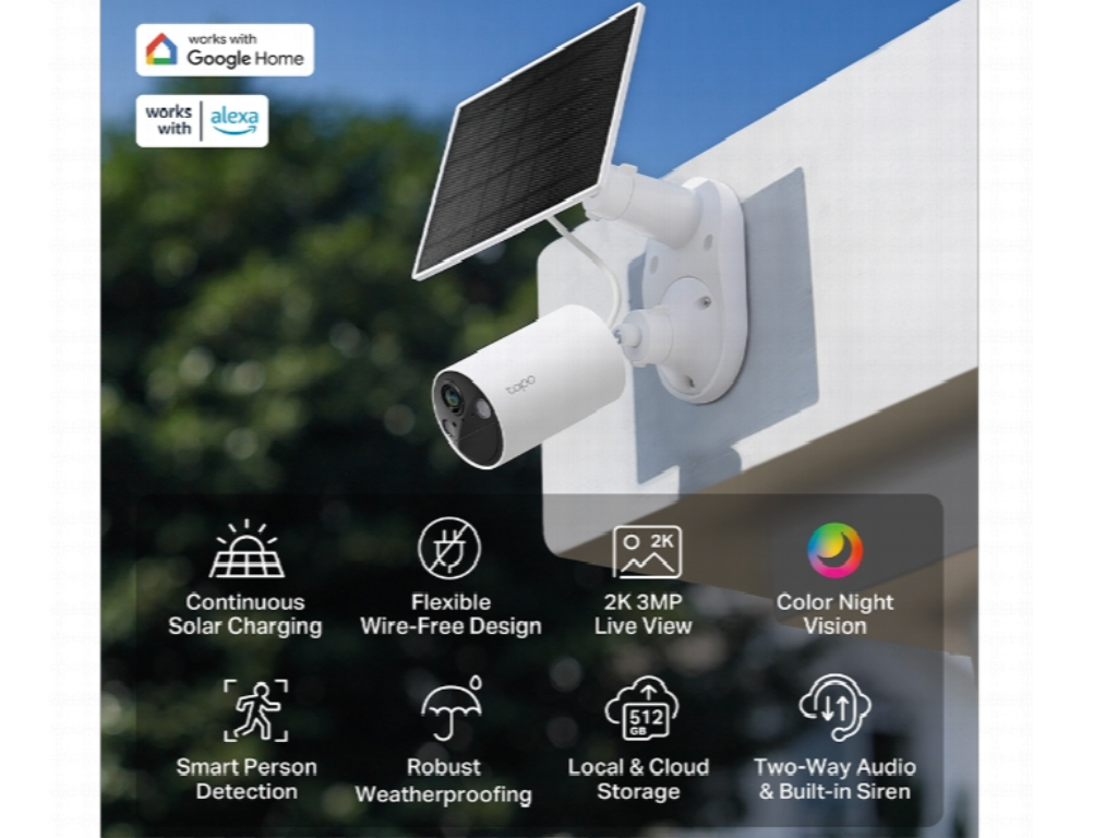 Tapo C410 Wirefree Security Camera Kit With Solar Panel And Smart Ai Detection