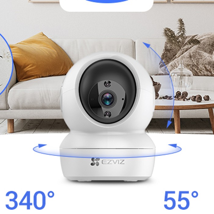EZVIZ H6c pan and tilt room coverage