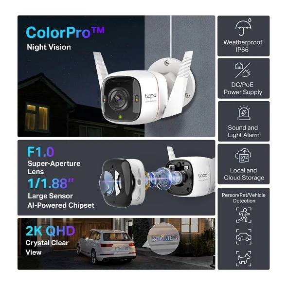 Tapo C325WB Outdoor Wi-Fi Security Camera view 3