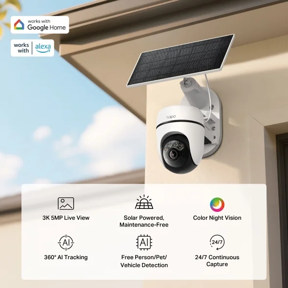 Tapo C630 Kit Solar Powered Pan Tilt Security Camera Kit view 2