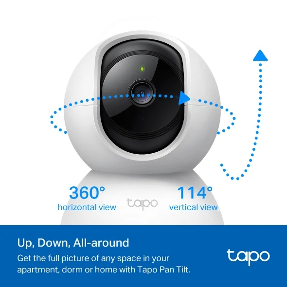 Tapo TP-Link C200 360° 2MP 1080p Full HD Pan/Tilt Home Security Wi-Fi Smart Camera| Alexa Enabled| 2-Way Audio| Night Vision| Motion Detection| Sound and Light Alarm| Indoor CCTV view 3