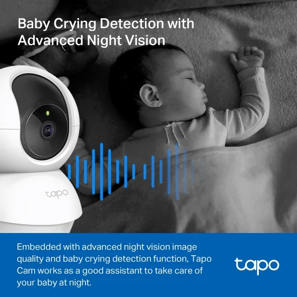 Tapo TP-Link C200 360° 2MP 1080p Full HD Pan/Tilt Home Security Wi-Fi Smart Camera| Alexa Enabled| 2-Way Audio| Night Vision| Motion Detection| Sound and Light Alarm| Indoor CCTV view 4